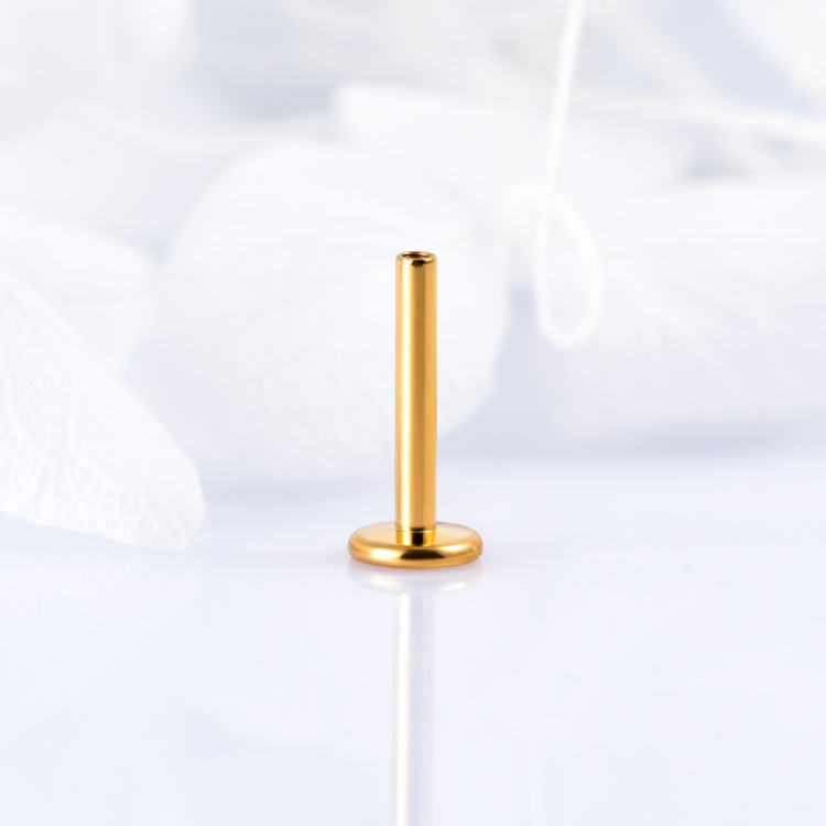 Ножка лабрета Gold Implant Grade 1.2 мм титан+PVD, основа 4 мм Ножка лабрета Gold Implant Grade 1.2 мм титан+PVD, основа 4 мм