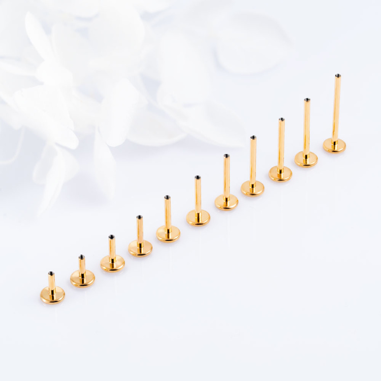 Ножка лабрета Gold Implant Grade 1 мм титан+PVD, основа 4 мм Ножка лабрета Gold Implant Grade 1 мм титан+PVD, основа 4 мм