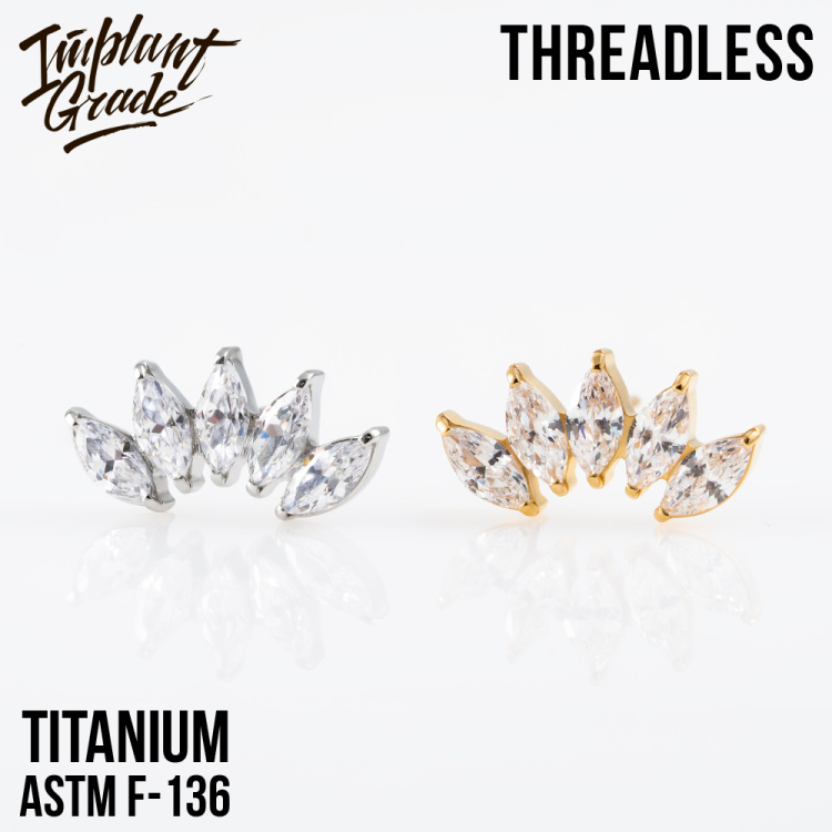 Топ 5K Marquise Безрезьбовой Implant Grade титан