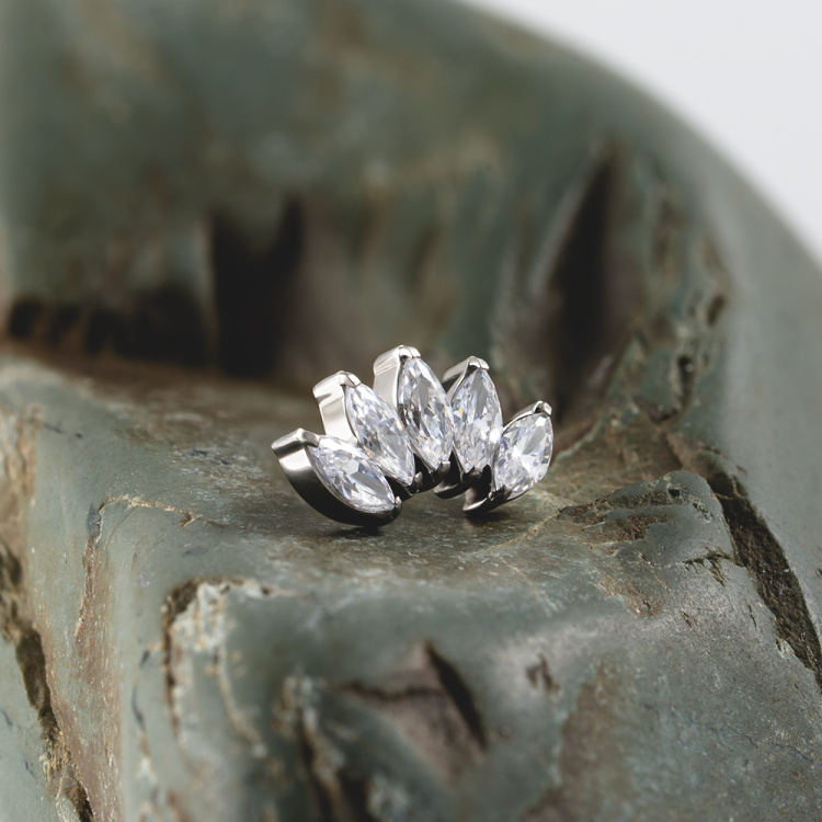 Топ 5K Marquise Безрезьбовой Implant Grade титан