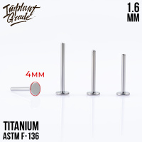 Ножка лабрета Implant Grade 1.6 мм титан 