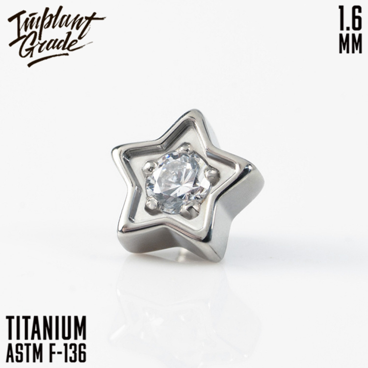 Накрутка Crystal Star Implant Grade 1.6 мм титан