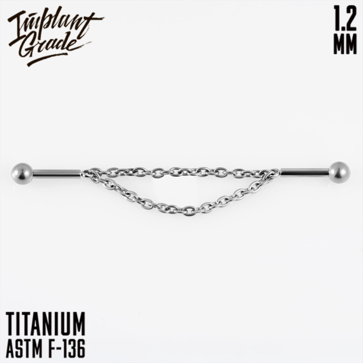 Лабрет Classic Chain Implant Grade 1.2 мм титан