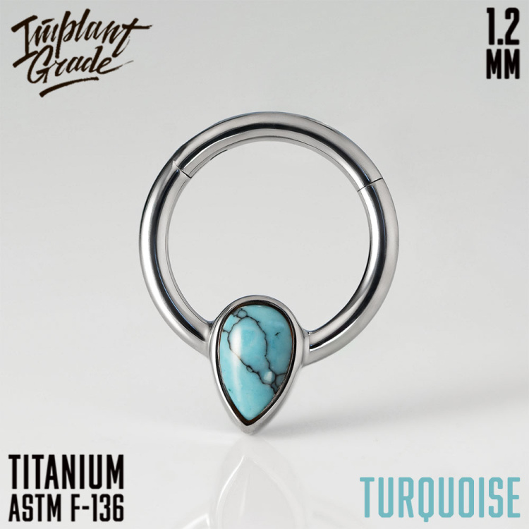 Кольцо-кликер Natural Stone Teardrop Implant Grade 1.2 мм титан