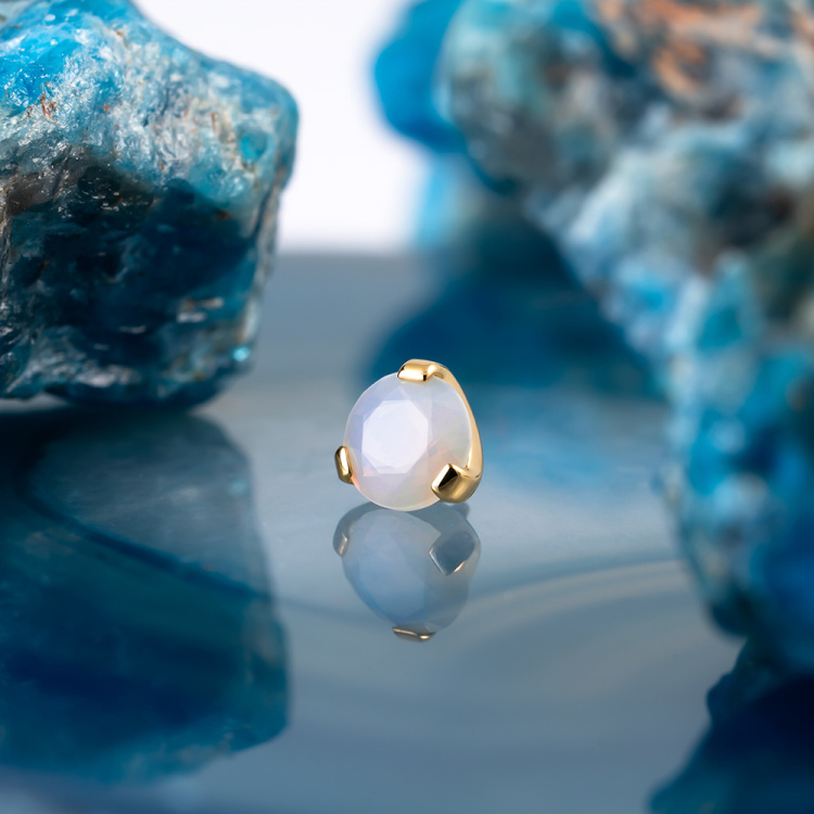 Накрутка Фианит White Opal Implant Grade 1.2 мм титан