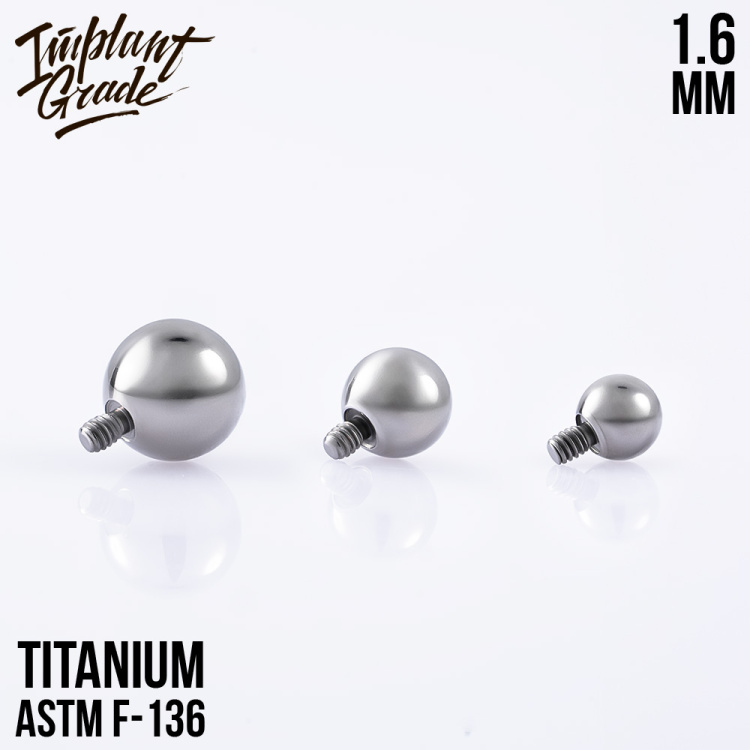 Шар с интернальной резьбой Implant Grade 1.6 мм титан Шар с интернальной резьбой Implant Grade 1.6 мм титан