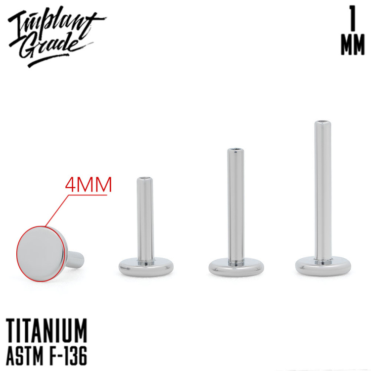Ножка лабрета Implant Grade 1 мм титан, основа 4 мм Ножка лабрета Implant Grade 1 мм титан, основа 4 мм