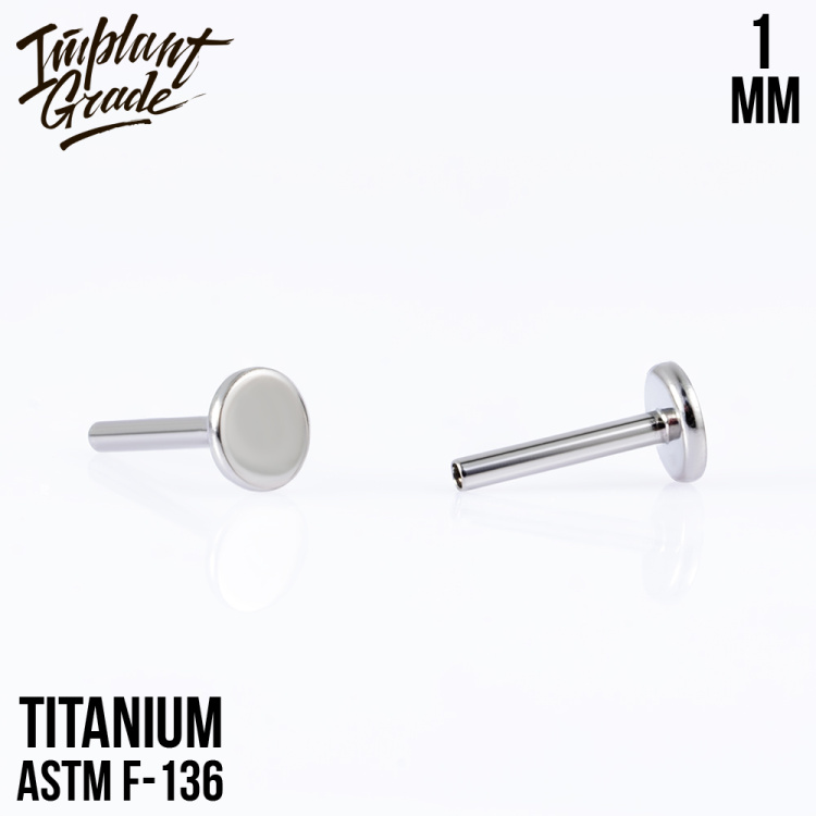 Ножка лабрета Implant Grade 1 мм титан, основа 4 мм