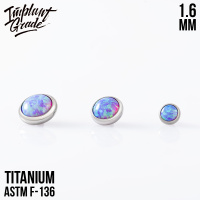 Накрутка с опалом 40 Implant Grade 1.6 мм титан