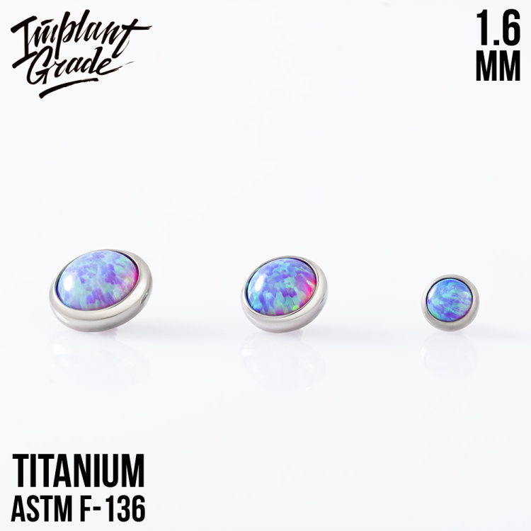 Накрутка с опалом 40 Implant Grade 1.6 мм титан Накрутка с опалом 40 Implant Grade 1.6 мм титан