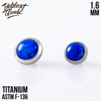 Накрутка с опалом 50 Implant Grade 1.6 мм титан