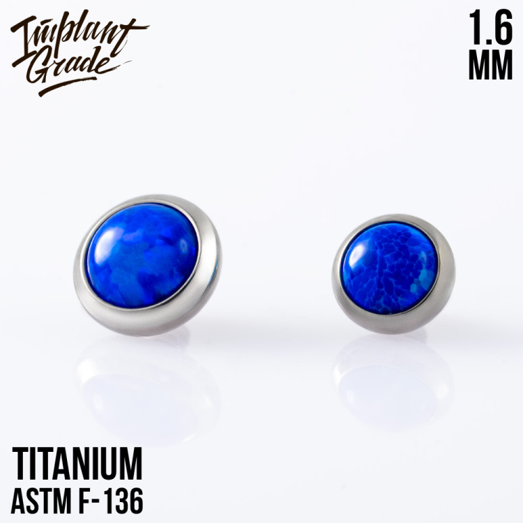 Накрутка с опалом 50 Implant Grade 1.6 мм титан