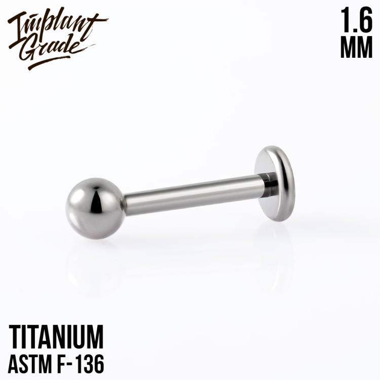 Лабрет Implant Grade 1.6 мм титан 