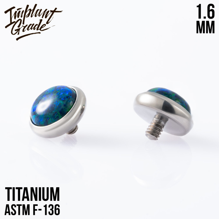 Накрутка с опалом 19 Implant Grade 1.6 мм титан