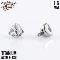 Накрутка Фианит Implant Grade 1.6 мм титан Накрутка Фианит Implant Grade 1.6 мм титан