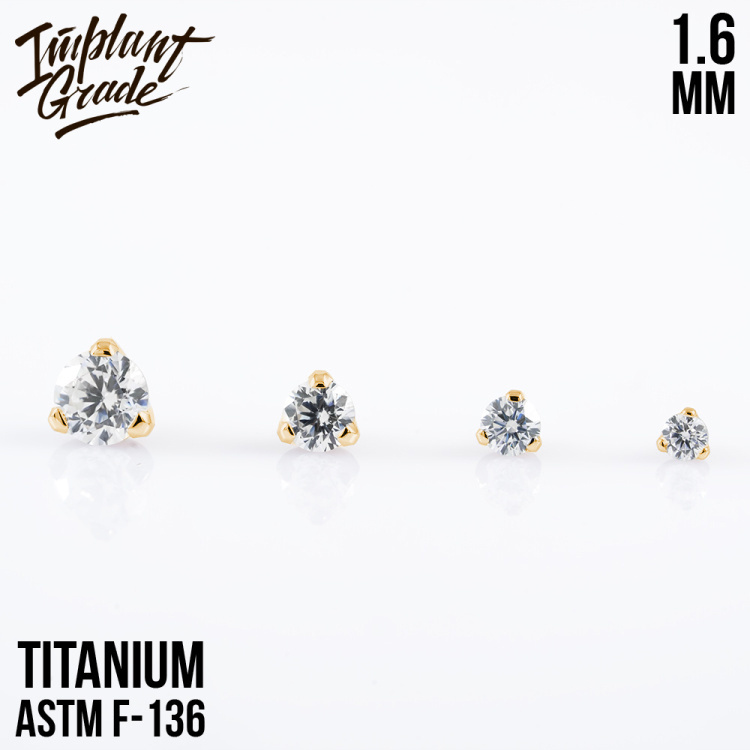 Накрутка Фианит Implant Grade 1.6 мм титан