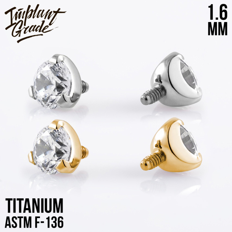 Накрутка Фианит Implant Grade 1.6 мм титан