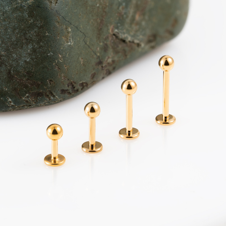 Лабрет Gold Implant Grade 1.2 мм титан+PVD Лабрет Gold Implant Grade 1.2 мм титан+PVD