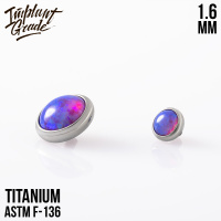 Накрутка с опалом 51 Implant Grade 1.6 мм титан