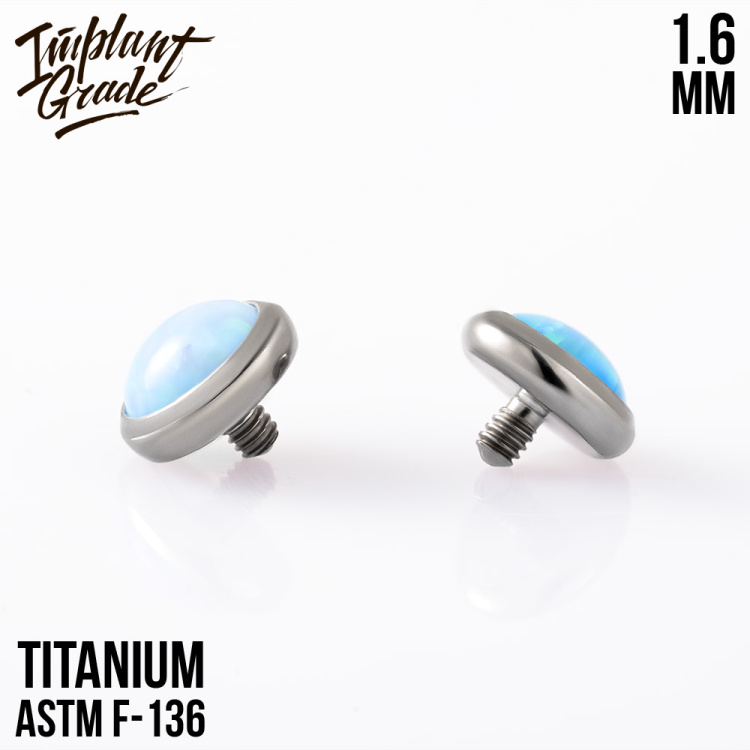 Накрутка с опалом 06 Implant Grade 1.6 мм титан
