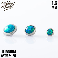 Накрутка с опалом 02 Implant Grade 1.6 мм титан