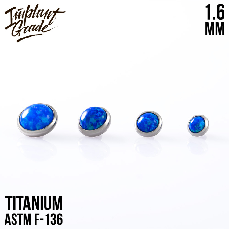 Накрутка с опалом 27 Implant Grade 1.6 мм титан Накрутка с опалом 27 Implant Grade 1.6 мм титан