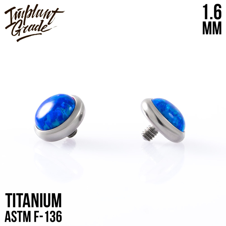 Накрутка с опалом 27 Implant Grade 1.6 мм титан Накрутка с опалом 27 Implant Grade 1.6 мм титан