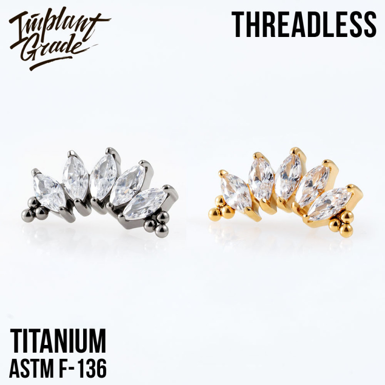 Топ 5K Marquise Bead Безрезьбовой Implant Grade титан