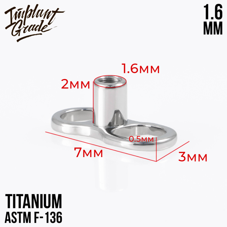 Микродермал якорь XL Implant Grade 1.6 мм титан