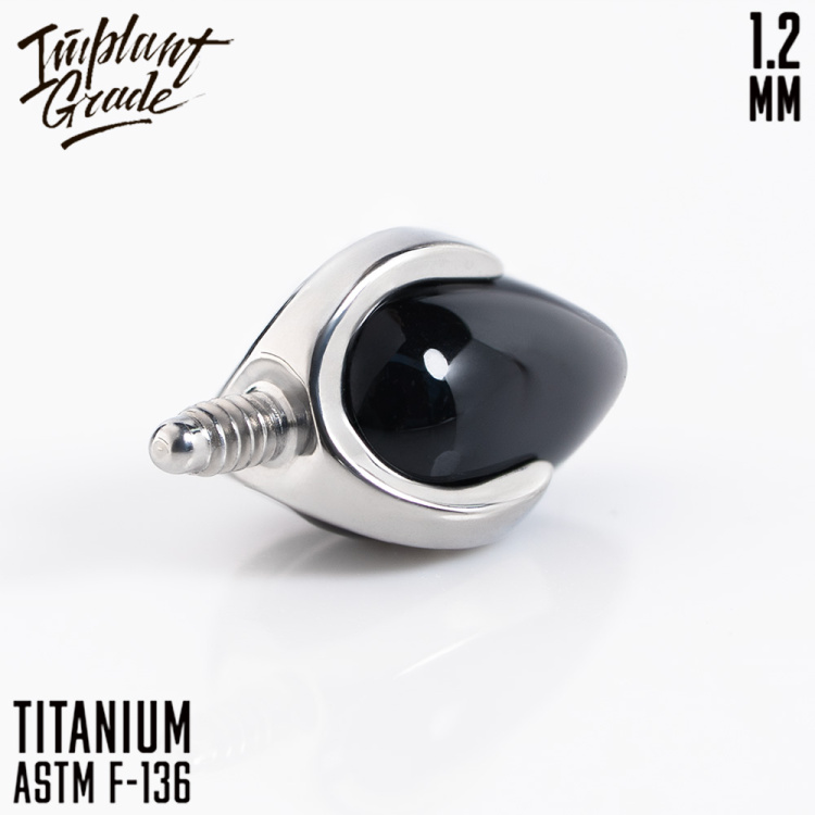 Накрутка Dragon Egg Black Onyx Implant Grade 1.2 мм титан