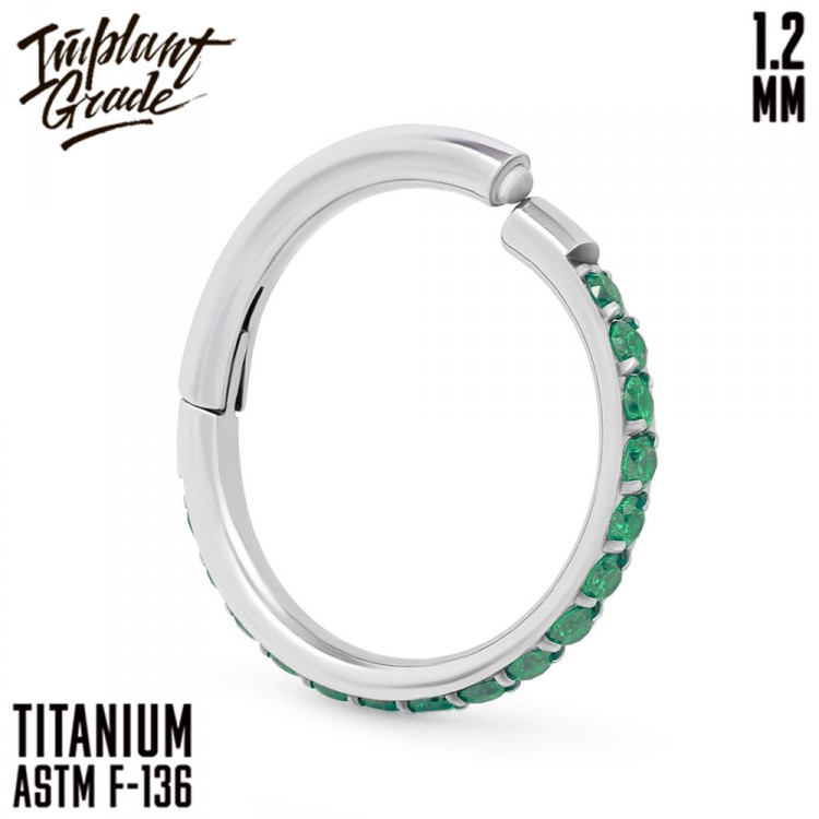 Кольцо-кликер Twilight Green Implant Grade 1.2 мм титан