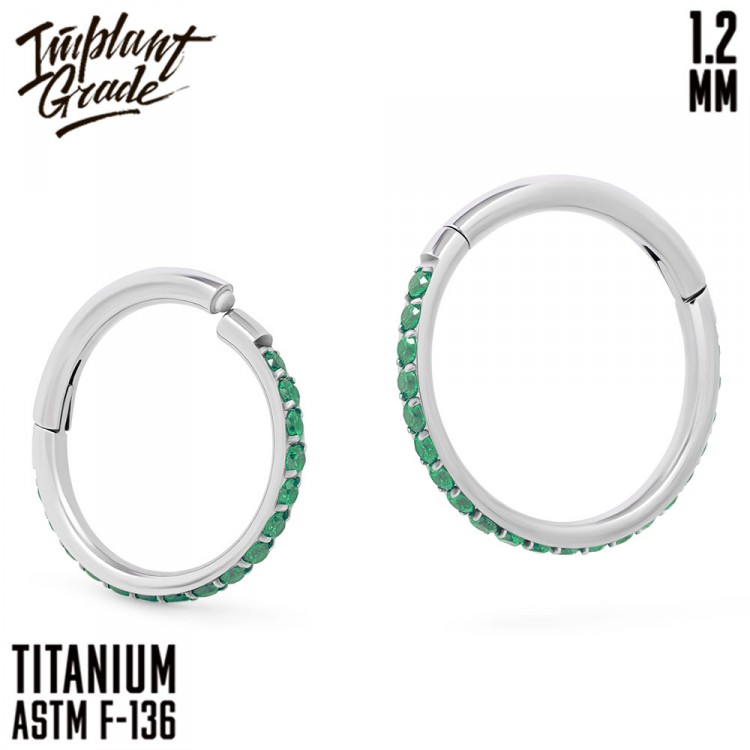 Кольцо-кликер Twilight Green Implant Grade 1.2 мм титан