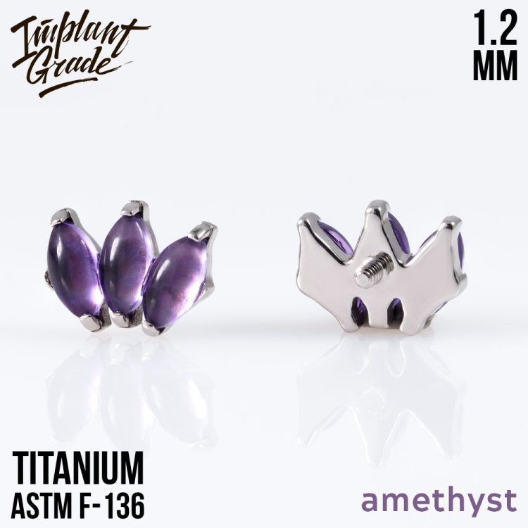 Накрутка Marquise Natural Stone vol.2 Implant Grade 1.2 мм титан