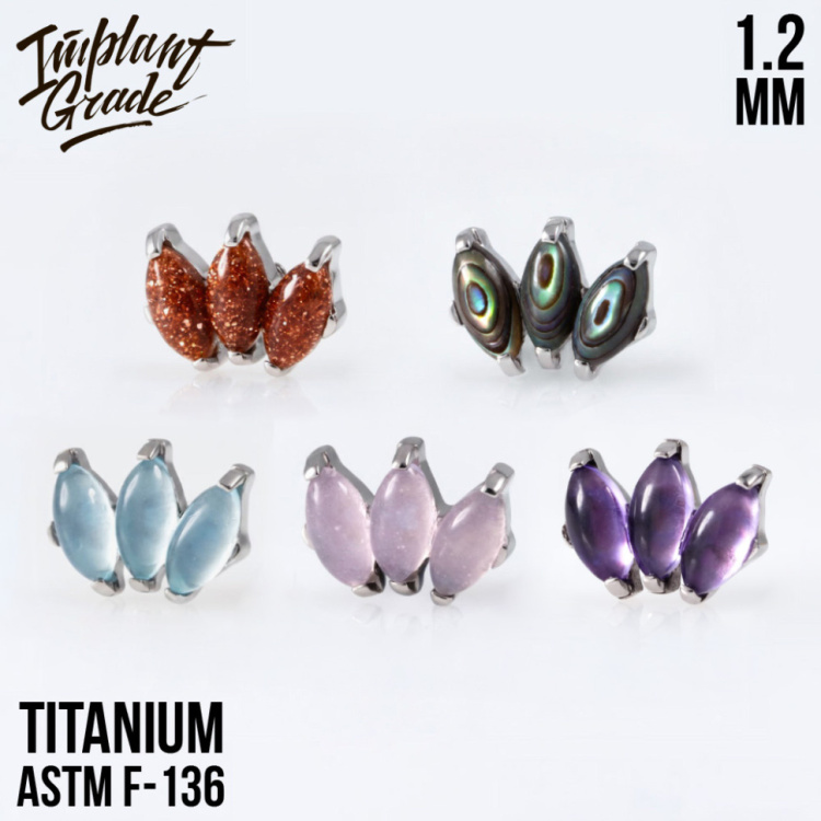 Накрутка Marquise Natural Stone vol.2 Implant Grade 1.2 мм титан Накрутка Marquise Natural Stone vol.2 Implant Grade 1.2 мм титан