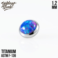 Накрутка с опалом 51 Implant Grade 1.2 мм титан