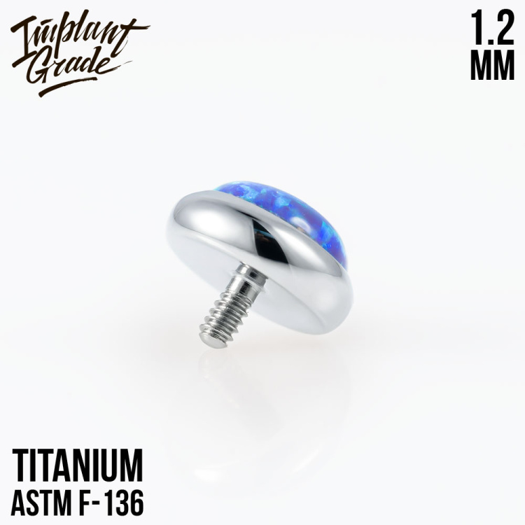 Накрутка с опалом 51 Implant Grade 1.2 мм титан