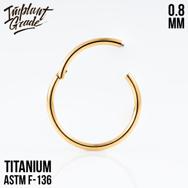 Кольцо-кликер Gold Implant Grade 0.8 мм титан+PVD Кольцо-кликер Gold Implant Grade 0.8 мм титан+PVD
