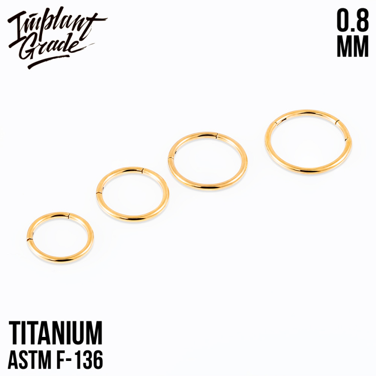 Кольцо-кликер Gold Implant Grade 0.8 мм титан+PVD Кольцо-кликер Gold Implant Grade 0.8 мм титан+PVD
