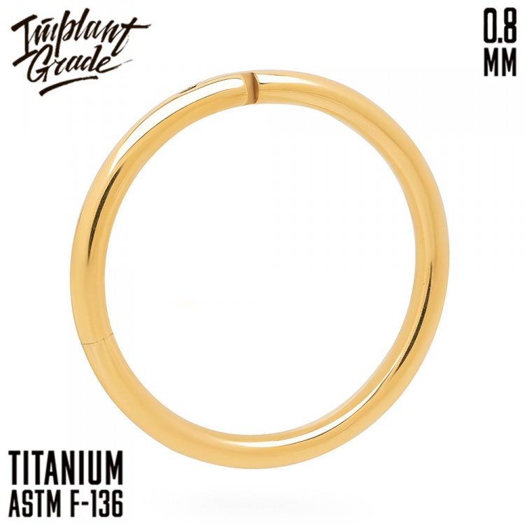 Кольцо-кликер Gold Implant Grade 0.8 мм титан+PVD