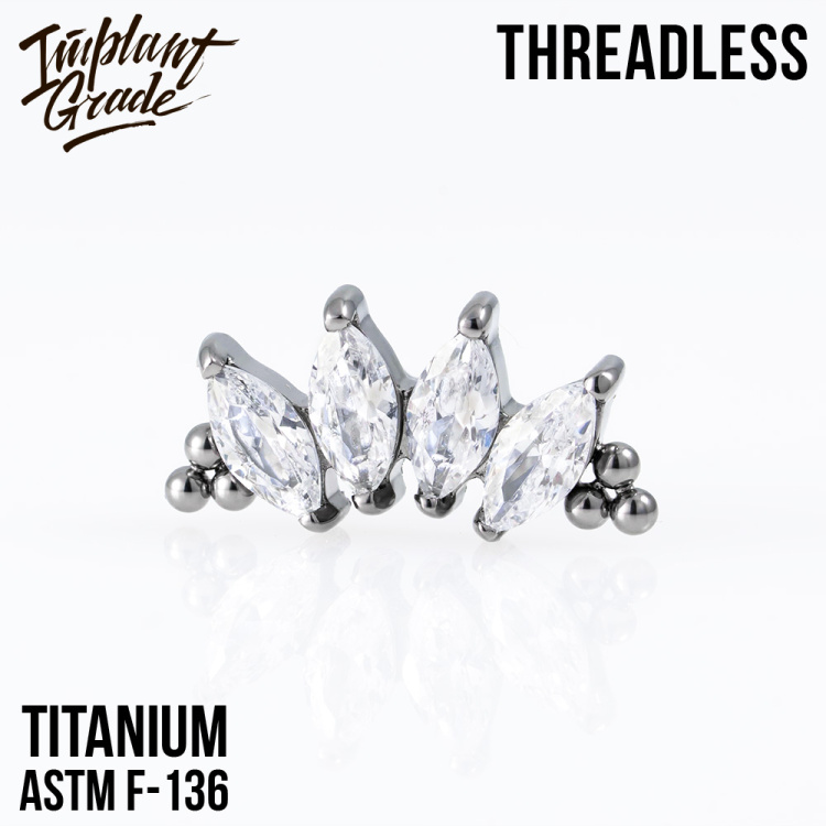 Топ 4K Marquise Bead Безрезьбовой Implant Grade титан