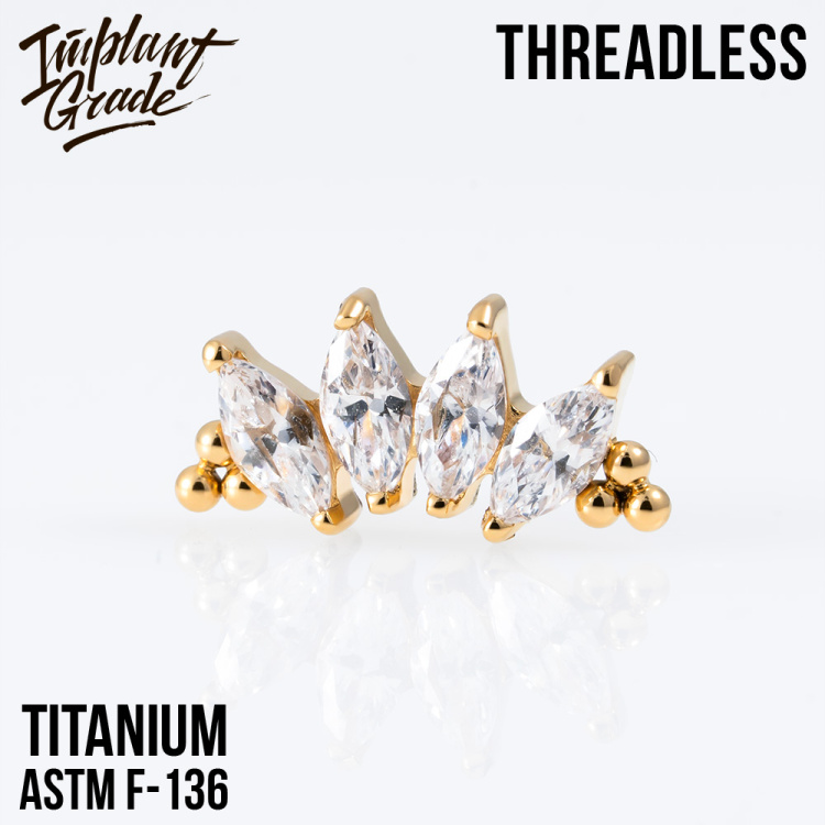 Топ 4K Marquise Bead Безрезьбовой Implant Grade титан