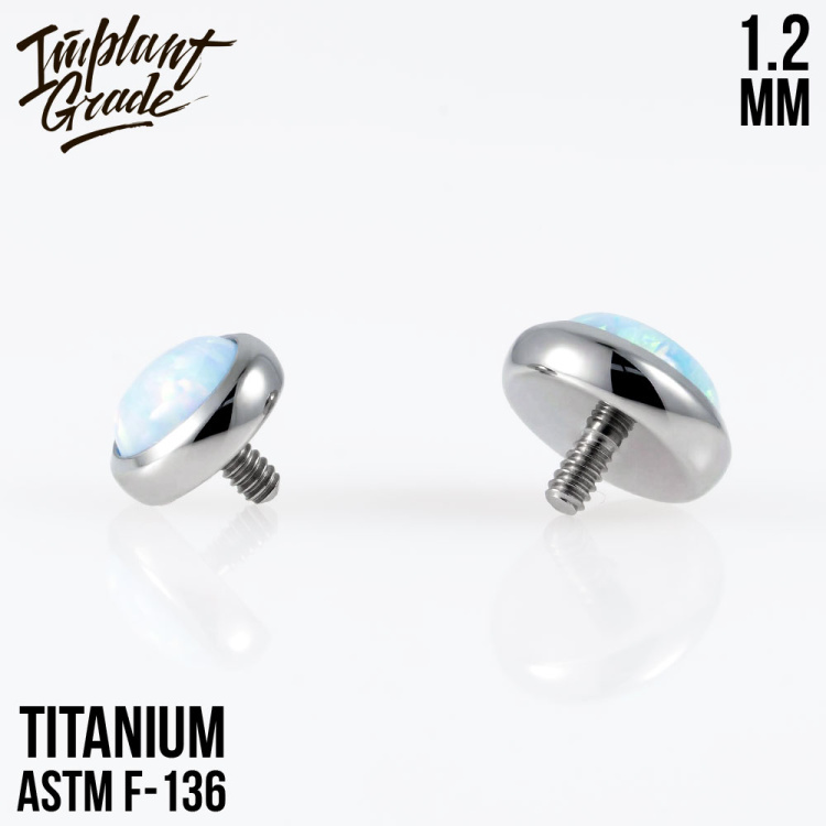 Накрутка с опалом 26 Implant Grade 1.2 мм титан