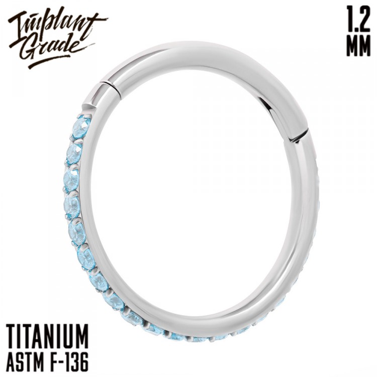 Кольцо-кликер Twilight Light Sapphire Implant Grade 1.2 мм титан