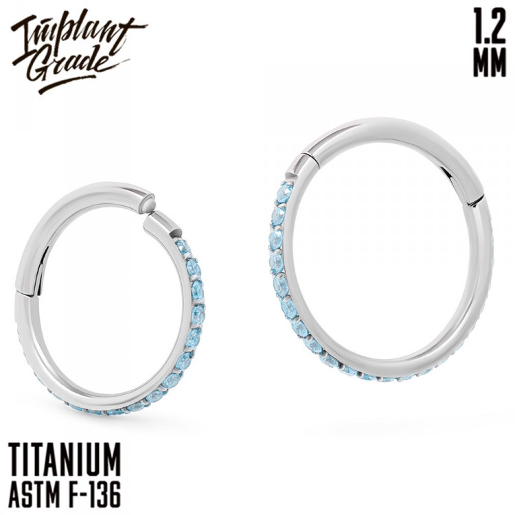 Кольцо-кликер Twilight Light Sapphire Implant Grade 1.2 мм титан